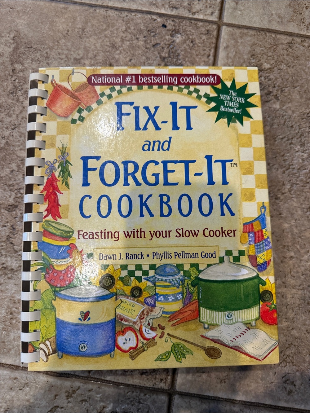 Source Unknown Fix-It and Forget-It Cookbook - Yellow, Blue, Green